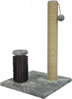 Krabpaal Met Borstel – Grijs – 39 X 39 X 60.5 Cm