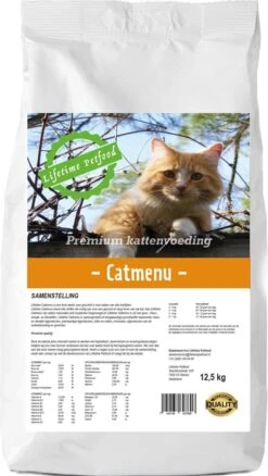 Lifetime Petfood Catmenu – Krokant- Natuurlijk – Adult – Premium Kattenvoer – 12,5 Kg – Droogvoer