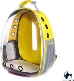 Lovely Pets – Draagtas Voor Katten – Rugtas Voor Huisdieren – Reismand – Transporttas – Vervoersbox – Dieren Draagtas – En (kleine) Honden – Geel