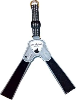 Luxe Coralpina – Hondenharnas – Faloria Zwart – Maat 1 – 20-30 Cm / 0,8-3 Kg