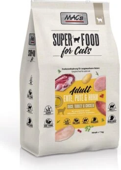 MAC’s Superfood Kattenvoer Droogvoer – Eend, Kalkoen En Kip – 7kg – Kattenbrokken