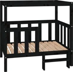 Maison Exclusive – Hondenmand 105,5 X 83,5 X 100 Cm Massief Grenenhout Zwart