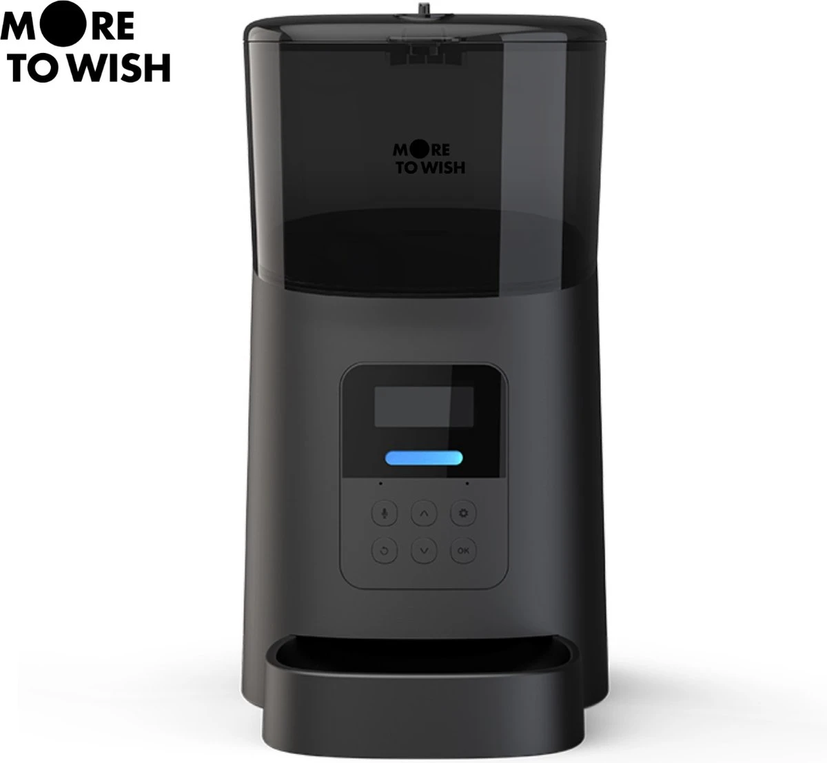 More To Wish – Automatische Voerbak – Voerautomaat – Voerdispenser – Katten En Honden – 6 Liter – Zwart – Instelbaar Voedingsschema – Met Stemopname – Geen Internet Nodig!