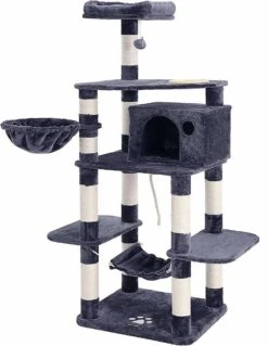 Nancy’s Kattenhuis XXL Grijs – Krabpaal – Kattenboom – Katten Krabpalen