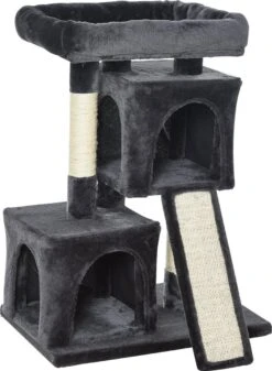 Nancy’s Santa Barbara Krabpaal – Kattenbed – Speelboom – Klimgrot – Pluche – Donkergrijs