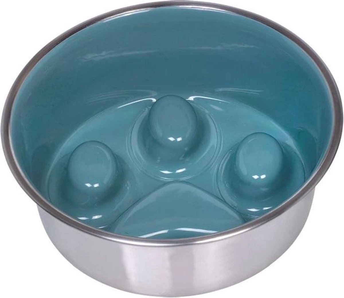 Nobby RVS Voerbak Anti-schrok Anti-slip Groen – 16 Cm