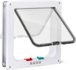 Nobleza Kattenluik Met Tunnel – 4 Vergrendelingsstanden – Weerbestendig – Binnen En Buiten – 28.5 X 25 Cm – Maat XL – Wit