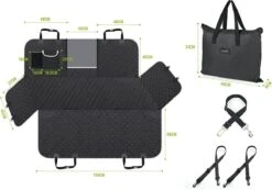 Pecute Hondendeken Voor Auto Achterbank Kofferbakdeken Voor Honden Hand Autodeken Met Veiligheidsgordel, Achterstoelhoezen Voor Honden Met Kijkvenster, Opbergtas (146×136 Cm)