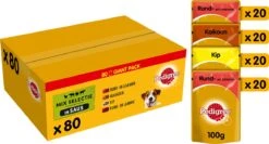 Pedigree Adult In Saus Honden Natvoer – Vier Verschillende Smaken – 80 X 100 Gr