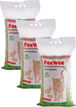 Peewee Houtkorrels Kattenbakvulling – 3 X 9 Kg (27 Kg, 42l)