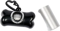 Duvo Poepzakjes Dispenser Beentje Mini Chic 2x10st Zwart Peopzakhouder