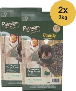 Premium – Koud Geperst – Light Dieet – Honden (1-8 Jaar) – Droogvoer – 2 X 3kg