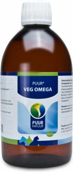 Puur Natuur Huid & Vacht Supplement Puur Veg Omega – Transparant – 500 Ml