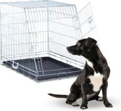 Relaxdays Hondenbench Met Bodemplaat – Inklapbare Bench – Autobench Metaal – Kofferbak – L