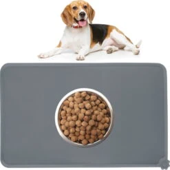 Relaxdays Placemat Hond Siliconen – Mat Onder Voerbak – Antislip Voermat Kat – Dieren