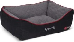 Scruffs Thermal Box Bed – Warme Hondenmand Voor Koude Dagen Met Superzachte Fleece Hoes – S/M/L/XL In Grijs, Bruin Of Zwart – Kleur: Zwart, Maat: Medium