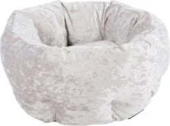 Scruffs Velvet Donut Bed – Stijlvolle Katten- En Hondenmand Van Fluweel – In 4 Kleuren – Zilver