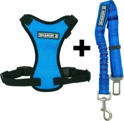 Sharon B – Autoharnas – Hondengordel – Blauw – Maat XS – Autogordel Met Hondentuigje – Voor Kleine Honden – Veilig Onderweg