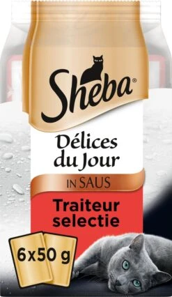 Sheba Delices Du Jour In Saus Katten Natvoer – Rund & Kip – 36 X 50 Gr