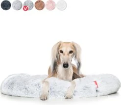 Snoozle Donut Hondenmand – Zacht En Luxe Hondenkussen – Wasbaar – Fluffy – Hondenmanden – 80cm – Wolf Grey