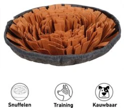 Snuffelmat Hond Kat Honden Speelgoed Puppy Speelgoed Katten Speeltjes – Snuffelmatten Voor Honden En Katten Intelligentie – Hersenwerk – Speelmat – Konijnen – Training – Speeltjes – Trainingsmat – Anti-Schrok – Snuffelkleed – Grijs / Bruin