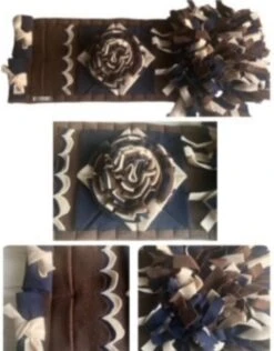 Snuffelmat Voor Honden En Katten. Snuffelmat Maat S In De Kleuren Bruin/donkerblauw/zand. Hersenwerk Voor Huisdieren. MadeByShuko. Snuffelkleed-Speelkleed-Voerkleed-Hondenpuzzel-Voerpuzzel-Slowfeeder-Intelligentie Speelgoed Voor Hond En Kat