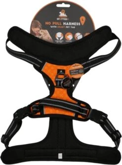 Spotted! PRO Harnas No-Pull – Hondentuigje Met QR-penning – Hondenharnas Anti Trek – Waterproof – Borstomvang 72-85 Cm – Maat L – Oranje