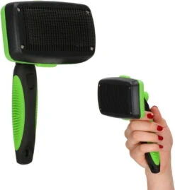 Springos Professionele Slicker | Hondenborstel | Kattenborstel | Automatisch Borstel Onthaar Systeem | 12 CM