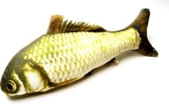 Tabby Tijger Knuffelvis – Kattenspeelgoed – Trappelkussentje – Karper – Navulbaar – Catnip