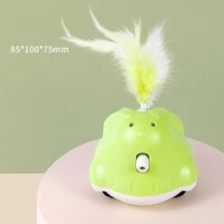 TdeK – Elektrisch Rijdend Kattenspeelgoed Met Laser En Veertjes – Bewegend Kattenspeelgoed Automatisch – Kattenspeeltjes – Laserlampje – Kat – Kitten