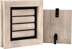 Tomsgates Nipper Houten Kattenluik En Hondenluik | Grijs Afgewerkt | 24 X 20 Cm | Eenvoudige Installatie | Voor Deuren Tot 5.5 Cm Dik | Isolerend | Duurzaam