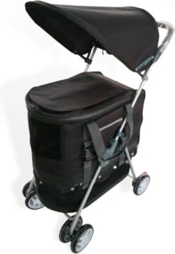 Topmast Excellent – Hondenbuggy – Zwart – Inklapbare – 4 Wielen – Comfort Buggy