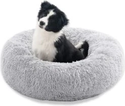 Topmast Fluffy Donut – Dierenmand – Donut Hondenmand – Grijs – 50 Cm