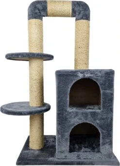 Topmast Krabpaal Indy – Grijs – 54 X 34 X 92 Cm – Krabpaal Voor Katten – Krabpalen Voor Grote Katten – Met Sisal Touw