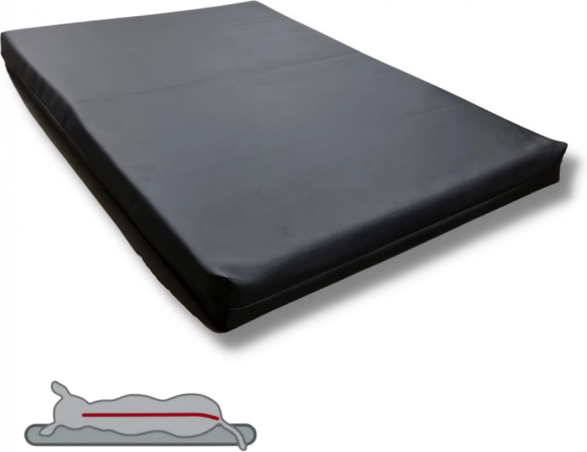 Topmast Support Plus – Orthopedisch Hondenkussen – 150 X 100 Cm – Hondenbed – Zwart – Hondensofa – Hondenmand – Leatherlook Hondenmatras