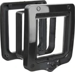 Trixie 4-Weg Kattenluik Inclusief Tunnelstuk Zwart – 20X22 CM