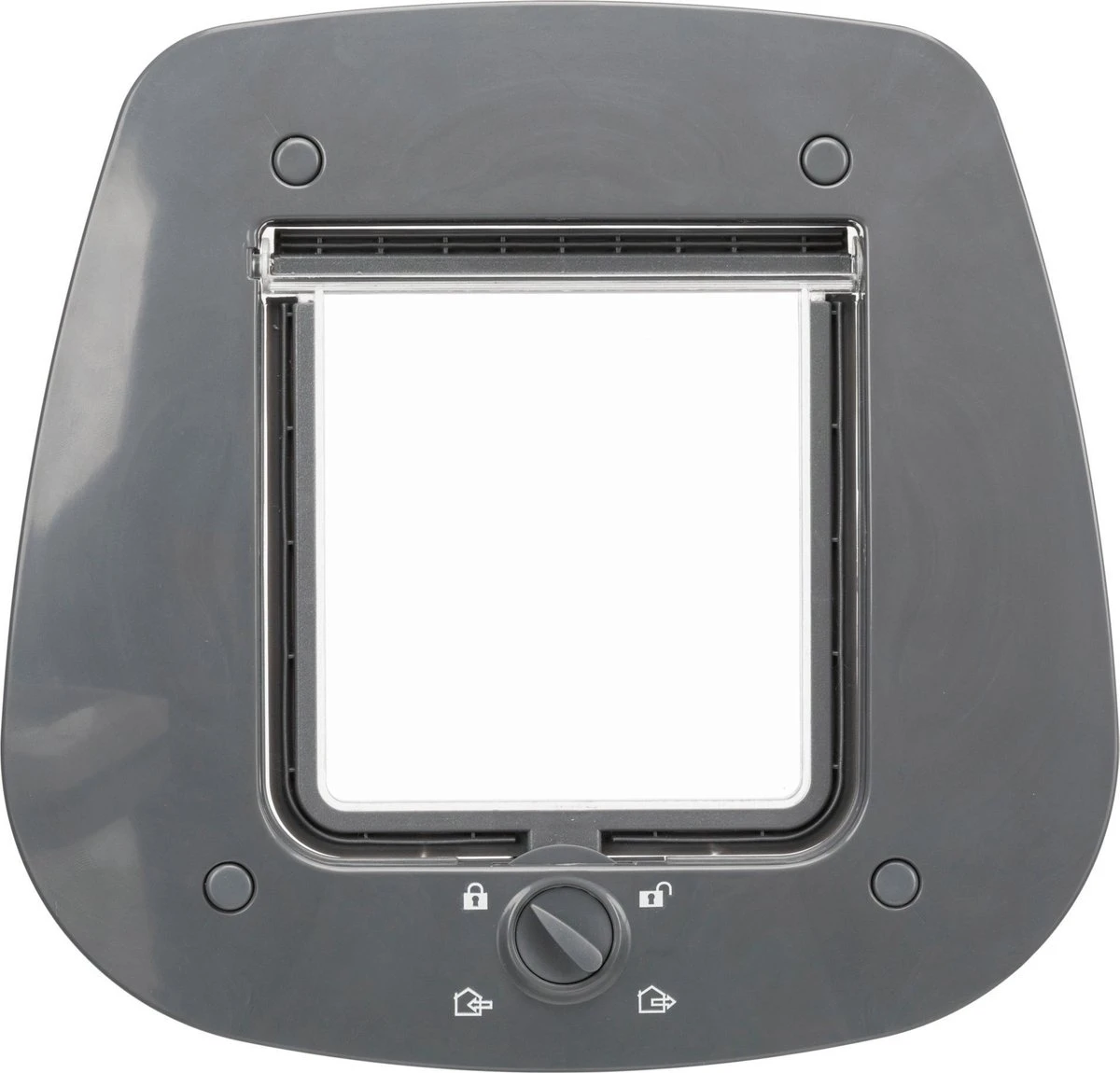 Trixie 4-weg Kattenluik Voor Glas – Grijs – 27 X 26 Cm