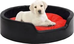 VidaLife Hondenmand 79x70x19 Cm Pluche En Kunstleer Zwart En Rood