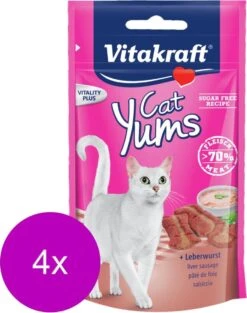Vitakraft Cat Yums 40 G – Kattensnack – 4 X Leverworst