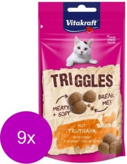 Vitakraft Triggles 40 G – Kattensnack – 9 X Kalkoen
