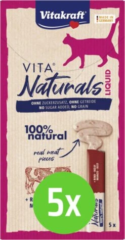 Vitakraft Vita Naturals Liquid Snack Rund 5 Stuks – 5 Verpakkingen