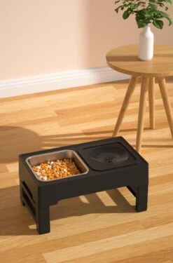 Voerbak Hond – In Hoogte Verstelbaar – Rvs Voerbak – Hondenvoerbak – Voerbak Hond Met Standaard – Voerbak Dubbel – Anti Schrokbak Hond – Drinkbak Hond – Honden – Kattenbak – Slow Feeder – Hond – Kat – Hondenmand – Hondenvoer – Kattenvoer – Zwart