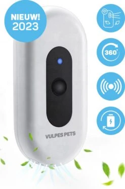 Vulpes Pets® Air Eliminator Pro – Kattenbak Geurverdrijver – Met Ozon, Infraroodsensor En Oplaadbaar – Duurzame 2600 MAh Batterij – Anti-Kras – Wit