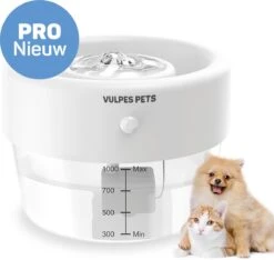 Vulpes Pets® Drinkfontein Voor Kat & Hond – Draadloze Kattenfontein – Waterbak En Waterfontein Kat – Oplaadbaar, Draagbaar & Draadloos – Drinkbak Hond – Anti Knoei – PRO Versie