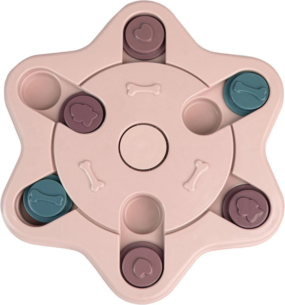 WUFY SIXARS Honden Puzzel – Honden Speelgoed – Honden Speeltjes – Slow Feeder – Honden Intelligentie – Denkspelletje – Anti Schrokbak – Interactieve – Langzame Voerbak – Hondenpuzzel – Roze