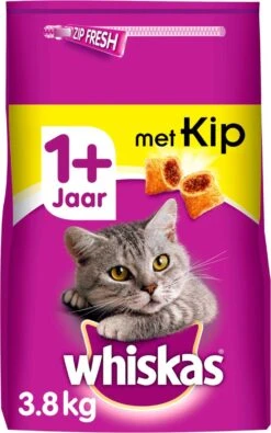 Whiskas 1+ Adult Katten Droogvoer – Kip – 3,8 Kg