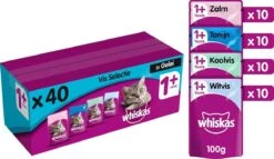 Whiskas 1+ Adult Katten Natvoer – Vis In Gelei – 40 X 100 Gr