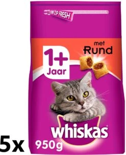 Whiskas – Katten Droogvoer – Adult – Rund – 5x950g