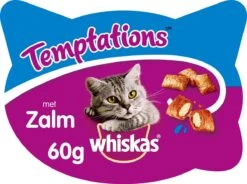 Whiskas Temptations Kattensnack – Zalm – 8 X 60 Gr