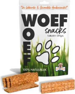 Woef Woef Snacks Hondensnacks Kalkoen Strips Verwensnacks – Gedroogd Vlees – Kalkoen – Alle Honden En Alle Leeftijden Vanaf 3 Maanden – Geen Toevoegingen – 35 Stuks – Elke Levensfase